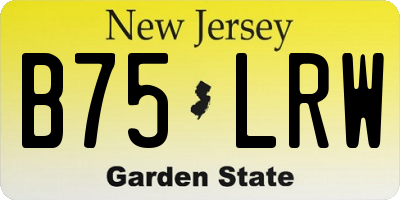 NJ license plate B75LRW
