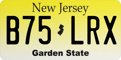 NJ license plate B75LRX