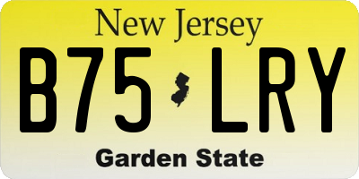 NJ license plate B75LRY
