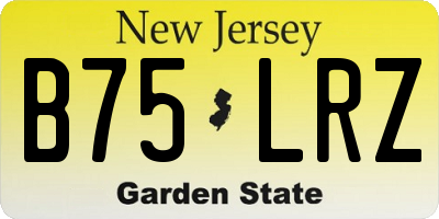 NJ license plate B75LRZ