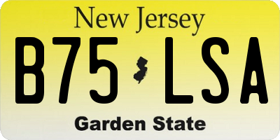 NJ license plate B75LSA