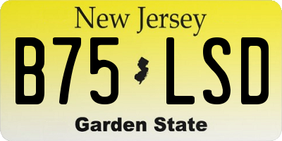NJ license plate B75LSD