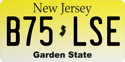 NJ license plate B75LSE