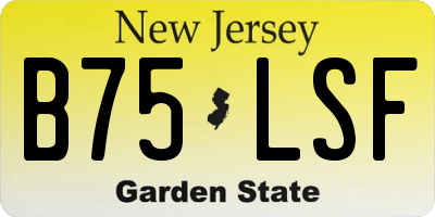 NJ license plate B75LSF