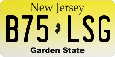 NJ license plate B75LSG
