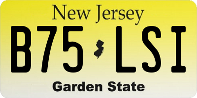 NJ license plate B75LSI