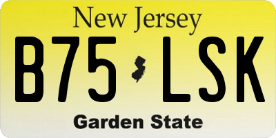 NJ license plate B75LSK