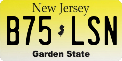 NJ license plate B75LSN