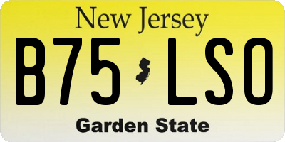 NJ license plate B75LSO