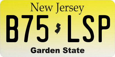 NJ license plate B75LSP