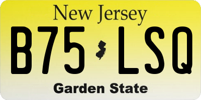 NJ license plate B75LSQ