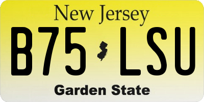 NJ license plate B75LSU