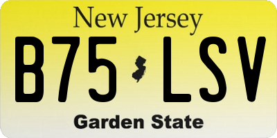 NJ license plate B75LSV