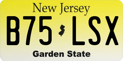 NJ license plate B75LSX