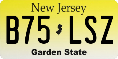 NJ license plate B75LSZ