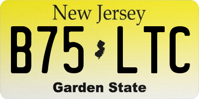 NJ license plate B75LTC