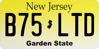 NJ license plate B75LTD