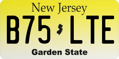 NJ license plate B75LTE