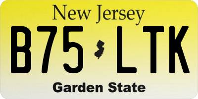 NJ license plate B75LTK