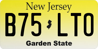 NJ license plate B75LTO