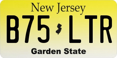 NJ license plate B75LTR