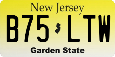NJ license plate B75LTW