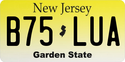 NJ license plate B75LUA