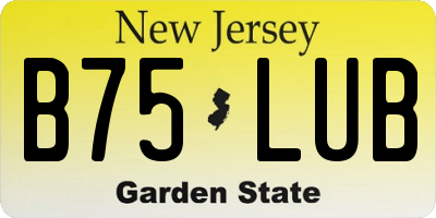 NJ license plate B75LUB