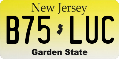 NJ license plate B75LUC