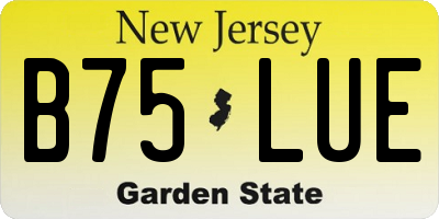 NJ license plate B75LUE