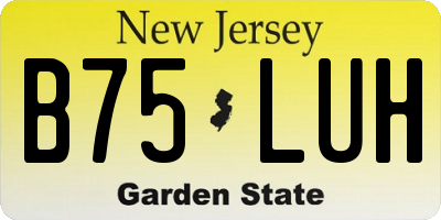 NJ license plate B75LUH