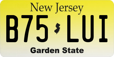 NJ license plate B75LUI
