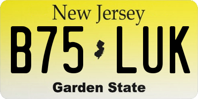 NJ license plate B75LUK
