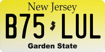 NJ license plate B75LUL