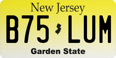 NJ license plate B75LUM
