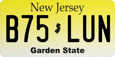 NJ license plate B75LUN