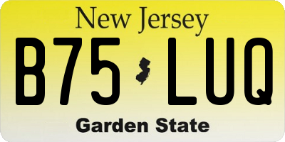 NJ license plate B75LUQ