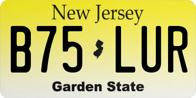 NJ license plate B75LUR