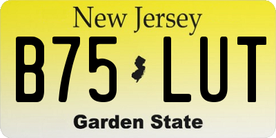 NJ license plate B75LUT