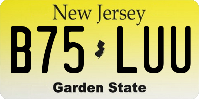 NJ license plate B75LUU