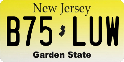 NJ license plate B75LUW