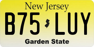 NJ license plate B75LUY
