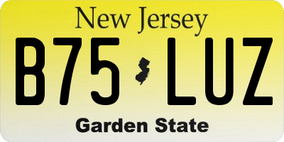 NJ license plate B75LUZ