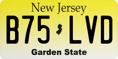 NJ license plate B75LVD