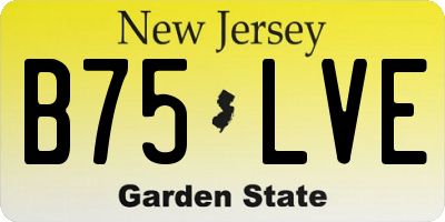 NJ license plate B75LVE