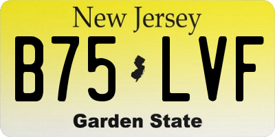 NJ license plate B75LVF