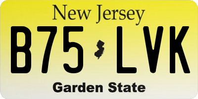 NJ license plate B75LVK