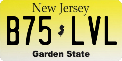 NJ license plate B75LVL