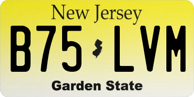NJ license plate B75LVM