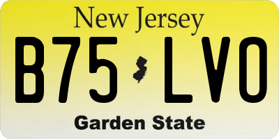 NJ license plate B75LVO